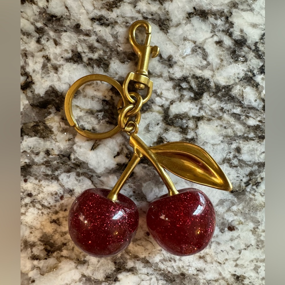 Red Cherry Bag Charm Keychain Unbranded - Picture 2 of 5